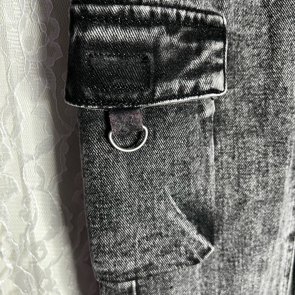 True Religion Urban Outfitters Denim Cargo MIDI Slit Skirt - Picture 4 of 10